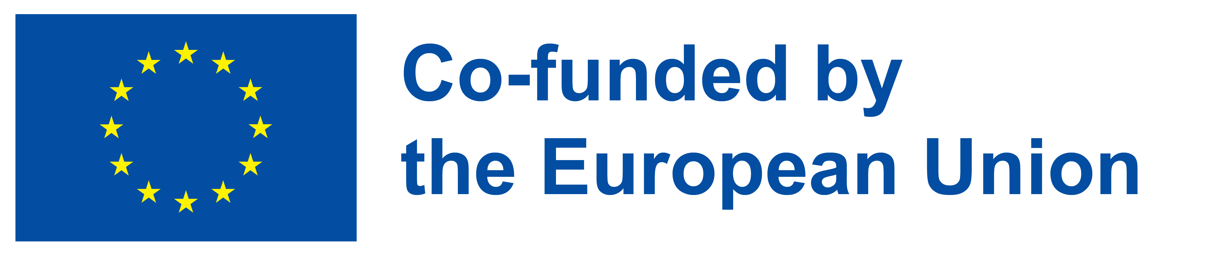 European flag with the text'Co-Funded by the European Union'