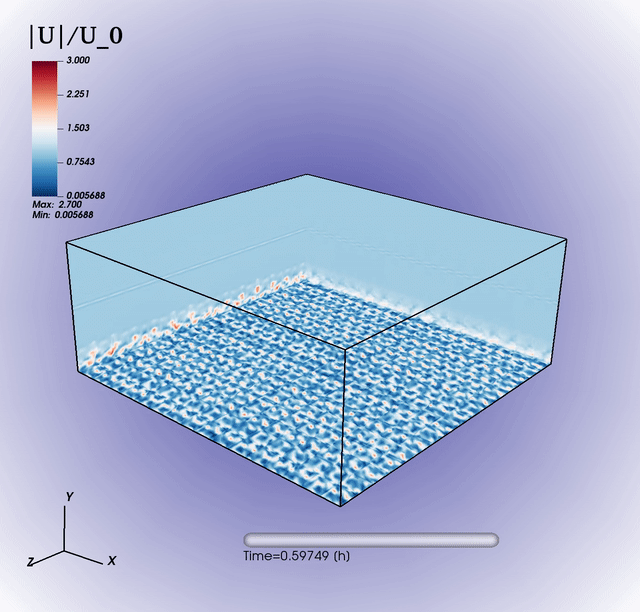 a gif of Convectively Unstable Atmospheric Boundary Layer flow.
